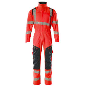 Mascot Accelerate Safe Boilersuit with Kneepad Pockets (Hi-Vis Red/Dark Navy)  (XXX large)