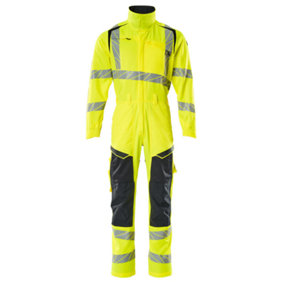 Mascot Accelerate Safe Boilersuit with Kneepad Pockets (Hi-Vis Yellow/Dark Navy)  (Large)