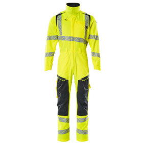 Mascot Accelerate Safe Boilersuit with Kneepad Pockets (Hi-Vis Yellow/Dark Navy)  (Medium)