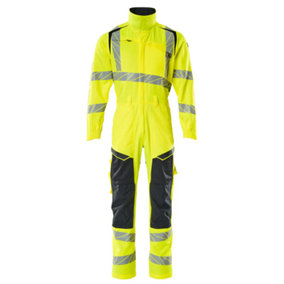 Mascot Accelerate Safe Boilersuit with Kneepad Pockets (Hi-Vis Yellow/Dark Navy)  (Small)