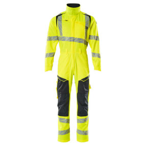 Mascot Accelerate Safe Boilersuit with Kneepad Pockets (Hi-Vis Yellow/Dark Navy)  (X Large)