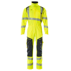Mascot Accelerate Safe Boilersuit with Kneepad Pockets (Hi-Vis Yellow/Dark Navy)  (XXX large)