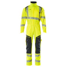Mascot Accelerate Safe Boilersuit with Kneepad Pockets (Hi-Vis Yellow/Dark Navy)  (XXXX Large)