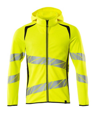 Mascot Accelerate Safe Hoodie with Zipper (Hi-Vis Yellow/Dark Navy)  (XX Large)