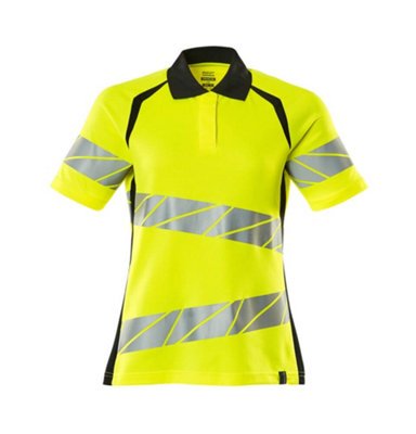 Mascot Accelerate Safe Ladies Fit Polo Shirt (Hi-Vis Yellow/Black)  (Large)