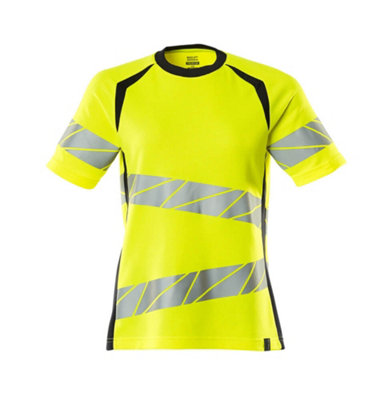 Mascot Accelerate Safe Ladies Fit T-shirt (Hi-Vis Yellow/Dark Navy)  (X Small)