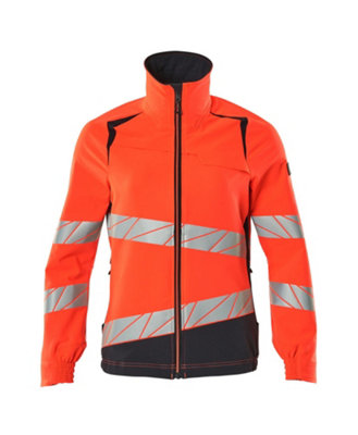 Mascot Accelerate Safe Ladies Fit Ultimate Stretch Work Jacket (Hi-Vis Red/Dark Navy)  (XXXXX Large)