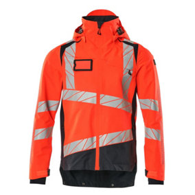 Mascot Accelerate Safe Lightweight Lined Outer Shell Jacket (Hi-Vis Red/Dark Navy)  (X Large)
