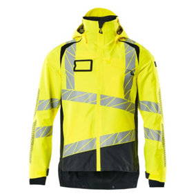 Mascot Accelerate Safe Lightweight Lined Outer Shell Jacket (Hi-Vis Yellow/Dark Navy)  (X Large)