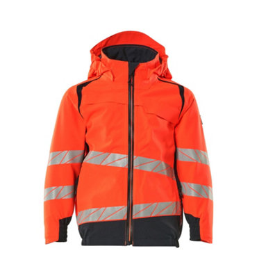 Mascot Accelerate Safe Lightweight Outer Shell Jacket (Hi-Vis Red/Dark Navy)  (XXX large)