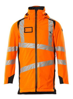 Mascot Accelerate Safe Lightweight Parka with CLIMascot (Hi-Vis Orange/Dark Navy)  (X Large)