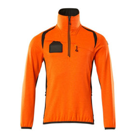 Mascot Accelerate Safe Microfleece Jacket with Half Zip (Hi-Vis Orange/Dark Anthracite)  (Medium)
