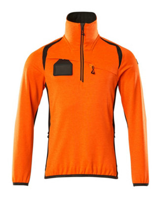 Mascot Accelerate Safe Microfleece Jacket with Half Zip (Hi-Vis Orange/Dark Anthracite)  (XXXXX Large)