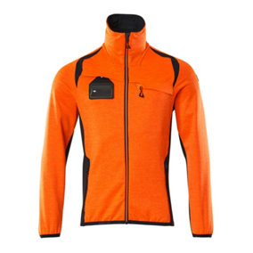 Mascot Accelerate Safe Microfleece Jacket with Half Zip (Hi-Vis Orange/Dark Navy)  (XXXXX Large)