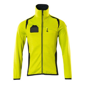 Mascot Accelerate Safe Microfleece Jacket with Half Zip (Hi-Vis Yellow/Dark Navy)  (XXX large)