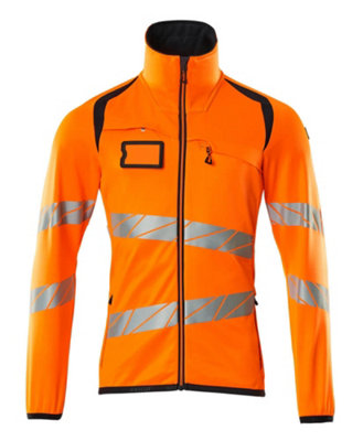 Mascot Accelerate Safe Microfleece jacket with Zip (Hi-Vis Orange/Dark Navy)  (Medium)