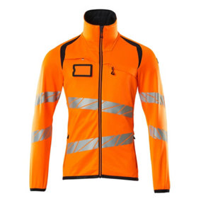 Mascot Accelerate Safe Microfleece jacket with Zip (Hi-Vis Orange/Dark Navy)  (XXXX Large)
