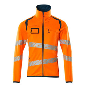Mascot Accelerate Safe Microfleece jacket with Zip (Hi-Vis Orange/Dark Petroleum)  (Large)