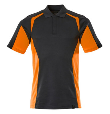 Mascot Accelerate Safe Modern Fit Polo Shirt (Dark Navy/Hi-Vis Orange)  (Large)