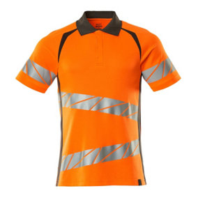 Mascot Accelerate Safe Modern Fit Polo Shirt (Hi-Vis Orange/Dark Anthracite)  (Large)