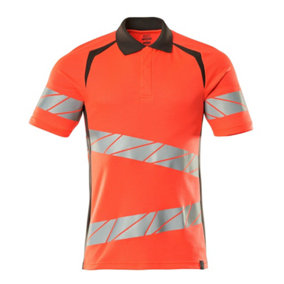 Mascot Accelerate Safe Modern Fit Polo Shirt (Hi-Vis Red/Dark Anthracite)  (XXXXX Large)