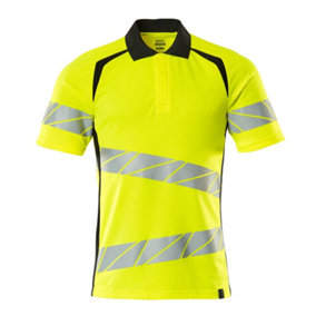 Mascot Accelerate Safe Modern Fit Polo Shirt (Hi-Vis Yellow/Black)  (Medium)