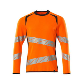 Mascot Accelerate Safe Modern Fit Sweatshirt (Hi-Vis Orange/Dark Navy)  (Medium)