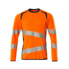 Mascot Accelerate Safe Modern Fit Sweatshirt (Hi-Vis Orange/Dark Petroleum)  (Medium)