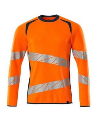 Mascot Accelerate Safe Modern Fit Sweatshirt (Hi-Vis Orange/Dark Petroleum)  (XXXXX Large)