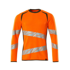 Mascot Accelerate Safe Modern Fit Sweatshirt (Hi-Vis Orange/Moss Green)  (Medium)
