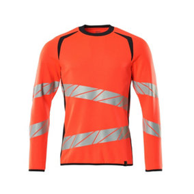 Mascot Accelerate Safe Modern Fit Sweatshirt (Hi-Vis Red/Dark Navy)  (Medium)