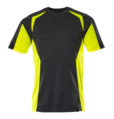 Mascot Accelerate Safe Modern Fit T-shirt (Black/Hi-Vis Yellow)  (Large)