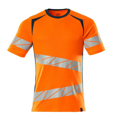 Mascot Accelerate Safe Modern Fit T-shirt (Hi-Vis Orange/Dark Petroleum)  (Large)