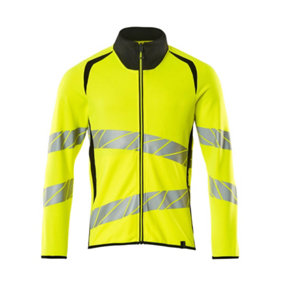 Mascot Accelerate Safe Modern Fit Zippered Sweatshirt (Hi-Vis Yellow/Black)  (Large)