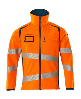 Mascot Accelerate Safe Softshell Jacket (Hi-Vis Orange/Dark Petroleum)  (Large)