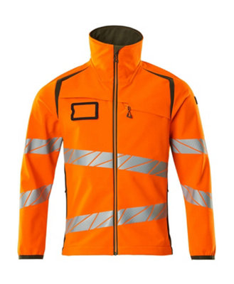 Mascot Accelerate Safe Softshell Jacket (Hi-Vis Orange/Moss Green)  (Medium)