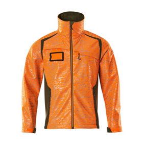Mascot Accelerate Safe Softshell Jacket with Reflectors (Hi-Vis Orange/Moss Green)  (X Large)