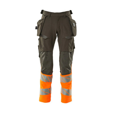 Mascot Accelerate Safe Trousers with Holster Pockets - Dark Anthracite/Hi-Vis Orange   (40.5) (Leg Length - Long)