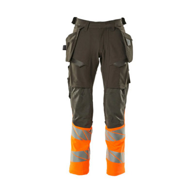 Mascot Accelerate Safe Trousers with Holster Pockets - Dark Anthracite/Hi-Vis Orange   (42.5) (Leg Length - Regular)