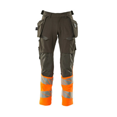 Mascot Accelerate Safe Trousers with Holster Pockets - Dark Anthracite/Hi-Vis Orange   (44.5) (Leg Length - Regular)