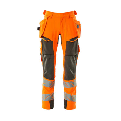 Mascot Accelerate Safe Trousers with Holster Pockets - Hi-Vis Orange/Dark Anthracite   (33.5) (Leg Length - Short)