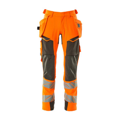 Mascot Accelerate Safe Trousers with Holster Pockets - Hi-Vis Orange/Dark Anthracite   (52.5) (Leg Length - Regular)