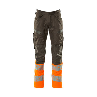 Mascot Accelerate Safe Trousers with Kneepad Pockets - Dark Anthracite/Hi-Vis Orange )  (40.5) (Leg Length - Short)