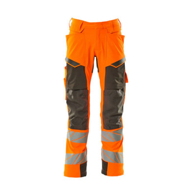 Mascot Accelerate Safe Trousers with Kneepad Pockets - Hi-Vis Orange/Dark Anthracite   (52.5) (Leg Length - Regular)