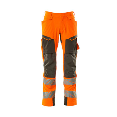 Mascot Accelerate Safe Trousers with Kneepad Pockets - Hi-Vis Orange/Dark Anthracite   (52.5) (Leg Length - Regular)