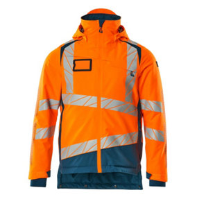 Mascot Accelerate Safe Winter Jacket with CLIMascot (Hi-Vis Orange/Dark Petroleum)  (Large)