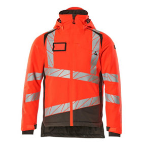 Mascot Accelerate Safe Winter Jacket with CLIMascot (Hi-Vis Red/Dark Anthracite)  (Medium)