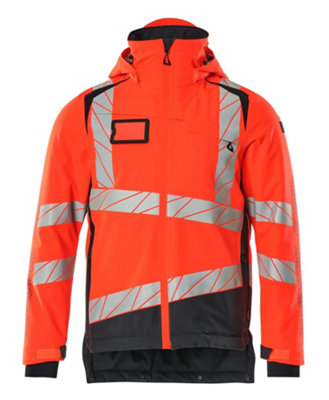 Mascot Accelerate Safe Winter Jacket with CLIMascot (Hi-Vis Red/Dark Navy)  (Medium)