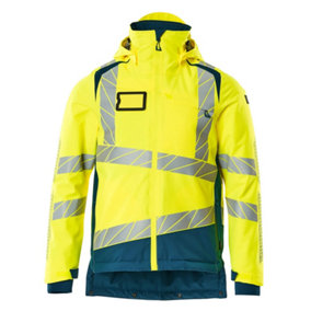 Mascot Accelerate Safe Winter Jacket with CLIMascot (Hi-Vis Yellow/Dark Petroleum)  (Small)