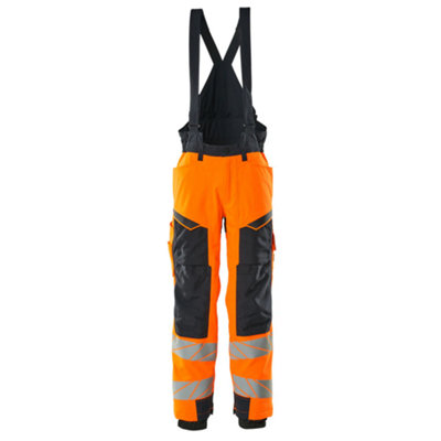 Mascot Accelerate Safe Winter Trousers with Kneepad Pockets (Hi-Vis Orange/Dark Navy)  (Medium)